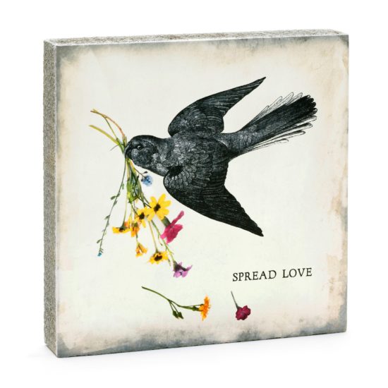 wood art block spread love image