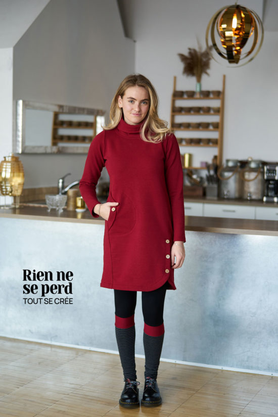Robe aventurine rouge et legging onyx Rien ne se perd tout se cre e image