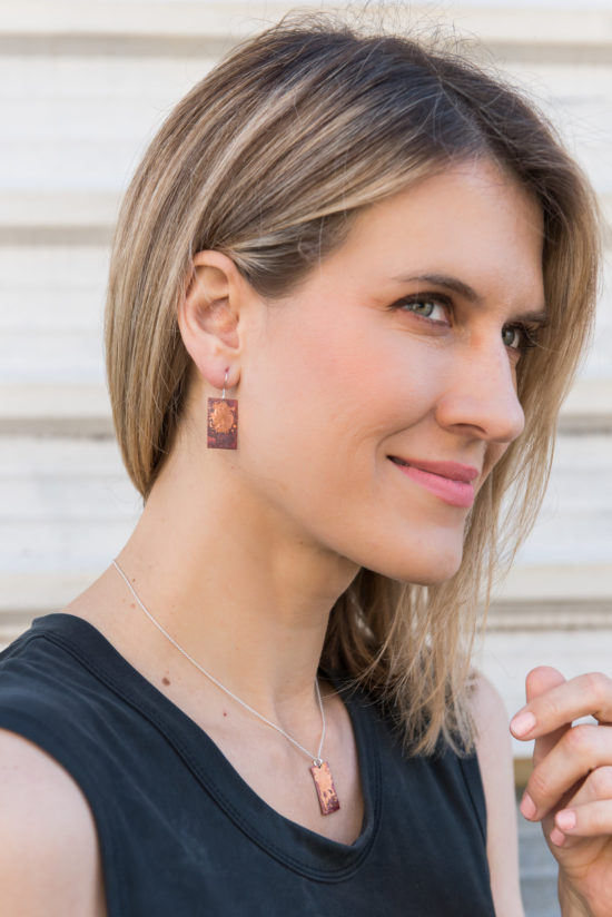 Rectangle Earrings Necklace image
