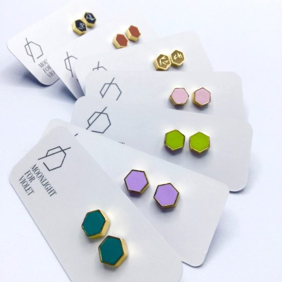 Moonlight for Violet - Studs/Hexagon