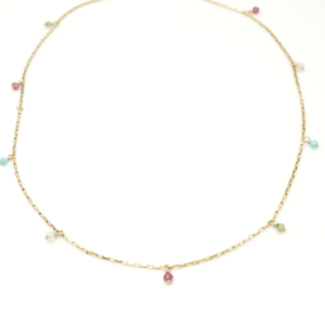 Cascade gemstrone drop N gold chain image New Arrivals