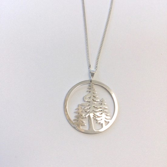 Argent Whimsy - Necklace / Triple Pine Tree