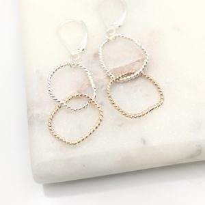 entwined mm hoops long E marble 1 image Made in Canada