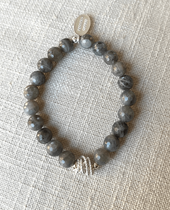 Orange Avocado - Bracelet / HALO LABRADORITE & SILVER HALO TWIST CHARM