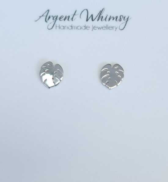 Argent Whimsy - Earrings / Studs - Monstera Leaf