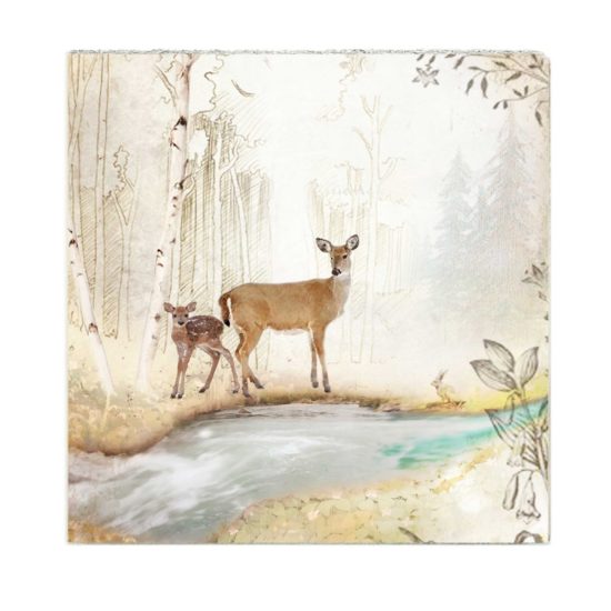Cedar Mountain - Art Block / Deer and Fawn