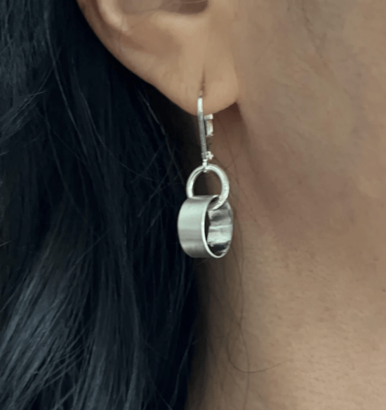 Orange Avocado - Earrings / ERSA SILVER CYLINDER