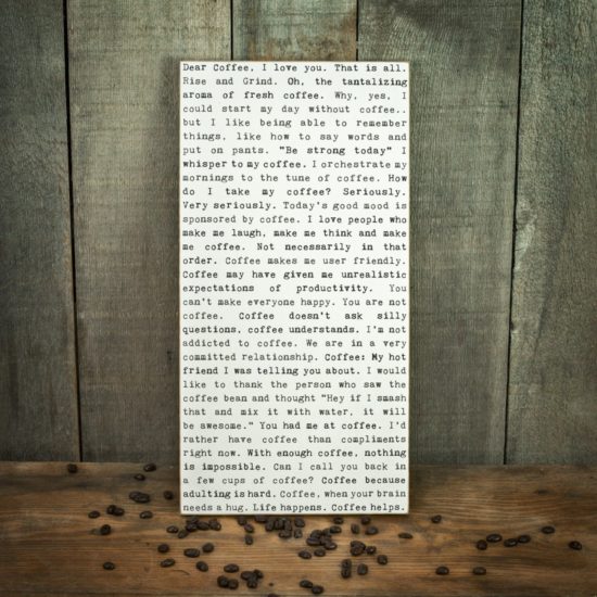 Cedar Mountain - Typewriter Sign / Coffee