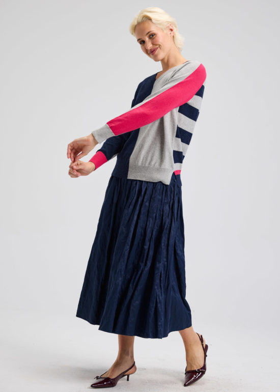 Zaket and Plover - ZP7533U / Split Sweater (DK DENIM)