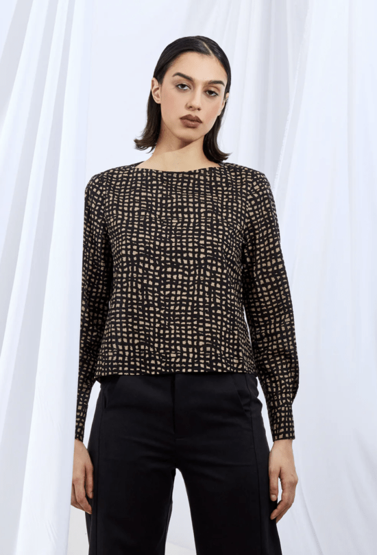 Dagg & Stacey- Top / Desi Blouse (Black / Taupe)