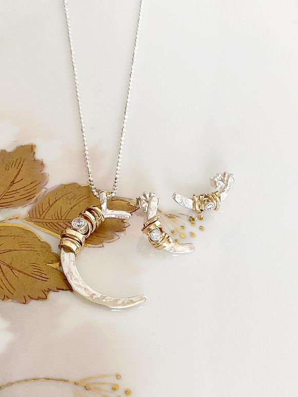 Joy Annett - Necklace / Sparkle Crescent | Curiosities Gift Shop | Joy Annett - Necklace / Sparkle Crescent