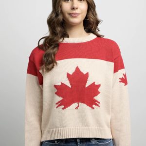Canada Knitwear - Shorty Canada Sweater / Cream Red
