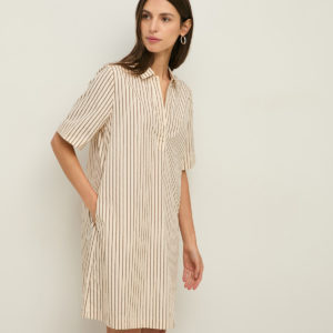 Yerse - Dress / ECRU STRIPES Short Dress