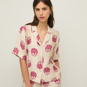 Yerse - Top / CRINKLED EFFECT SHIRT (RASPBERRY)