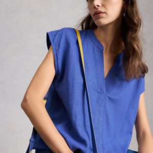White Stuff - Top / NICOLE LINEN BLEND (BRT BLUE)