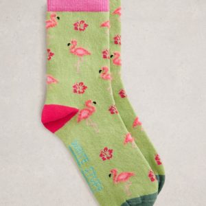 White Stuff - Socks / Fluffy Flamingo Ankle