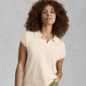 White Stuff - Top / Ginni Linen Polo (Nat White)