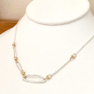 Joy Annette - Necklace / Duality Molten Oval Necklace 18”