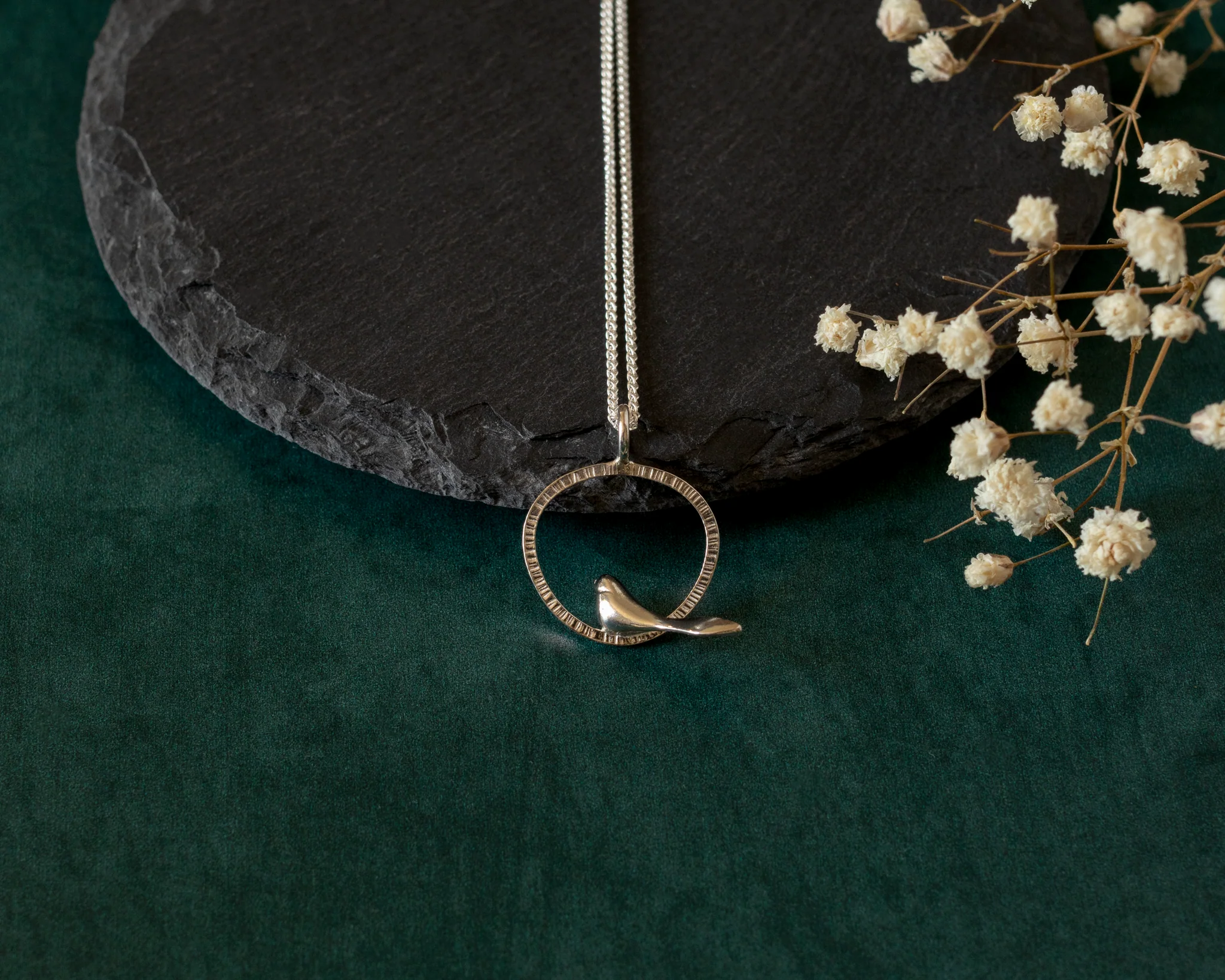 Zohre - Necklace / Bird in Deformed Circle | Curiosities Gift Shop | Zohre - Necklace / Bird in Deformed Circle