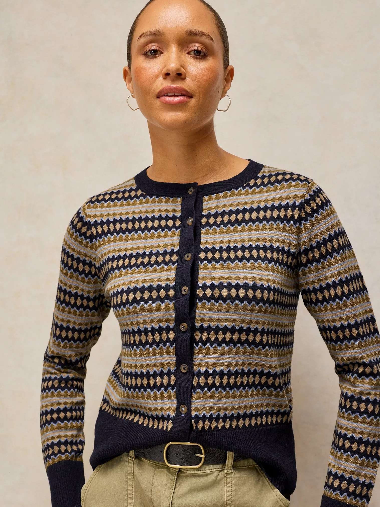 White Stuff - Cardigan / LOIS FAIRISLE (Navy Mlt) | Curiosities Gift Shop | White Stuff - Cardigan / LOIS FAIRISLE (Navy Mlt)