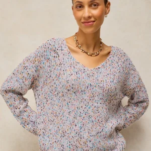 White Stuff - Sweater / Textured V Neck (Lgt Nat)