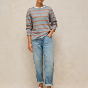 White Stuff - Sweater / Talia Nep Strip Jumper (Blue Mlt)