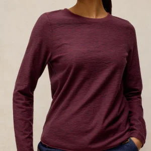 White Stuff - Top / Clara LS Texture Tee (PLUM MLT)