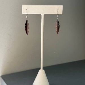 Aflame Creations - Earrings / Black & Grey Feather
